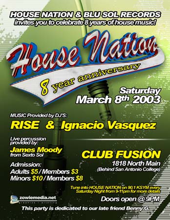 House Nation 8 Year – 03/08/2003 – San Antonio, TX